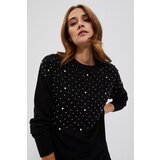 Marisse Sweater With Pearls Z-Sw-3656 Black Cene