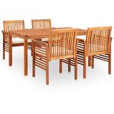  5-dijelni vrtni blagovaonski set s jastucima bagremovo drvo | shoptok.hr