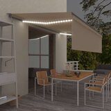  Avtomatska tenda s senčilom LED + senzor 5x3 m krem | Shoptok.si