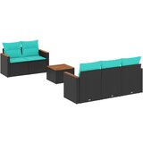 vidaXL 6-delni vrtni komplet sedežnih garnitur z blazinami črne barve poli ratan, (5000294483) | Shoptok.si