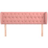  Vzglavje z ušesi roza 163x23x78/88 cm žamet, (20953133) | Shoptok.si