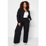 Trendyol Curve Black Wide Leg Parachute Woven Trousers