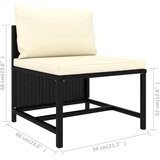 Poli 9-dijelna vrtna garnitura od poliratana s jastucima crna | shoptok.hr