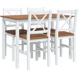 vidaXL 5-dijelni blagovaonski set bijelo smeđi | shoptok.hr