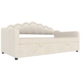 Lumor Raztegljiv kavč s predalom 90x200 cm - Spreminjajoča se LED svetloba - Žamet - Bež, (22156164) | Shoptok.si