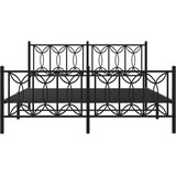  Metalni okvir kreveta uzglavlje i podnožje crni 150x200 cm | shoptok.hr