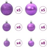 vidaXL Umjetna preddekorirana božićna jelka Črna 120 cm PVC | Shoptok.si