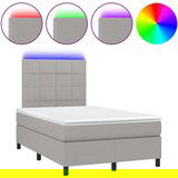 Maison Chic Box spring postelja - Vzmetna postelja z vzmetnico LED sv. siva 120x200 cm blago SL22230, (21901010) | Shoptok.si