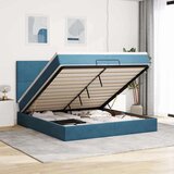 vidaXL otomanski okvir kreveta s madracima plavi 200x200cm baršunasti | shoptok.hr