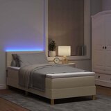  LED Box Spring Krevet s LED trakama Krema 100 x 200 cm tkanina | shoptok.hr