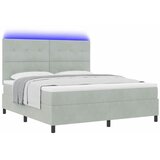  LED Box Spring Krevet Svijetlo siva 180 x 200 cm Baršun Svjetlosiva | shoptok.hr