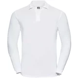 RUSSELL White Long Sleeve Polo Shirt