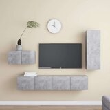 Komplet TV omaric 4-delni betonsko siva iverna plošča, (20913622) | Shoptok.si