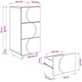  Komoda Crna 33.5 x 34.5 x 75 cm Konstruirano drvo - Crna | shoptok.hr