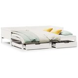 vidaXL Izvlečna dnevna postelja s predali bela 90x190 cm borovina, (21303561) | Shoptok.si