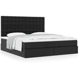  Otomanski okvir kreveta s madracem crni 180x200cm umjetna koža | shoptok.hr