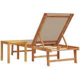  Ležaljka za sunčanje sa stolićem smeđesive bagrema i tekstilena | Eponuda.com