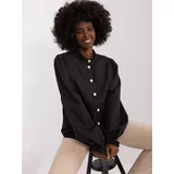 Fashion Hunters Classic black shirt with puff sleeves