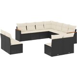  The Living Store Vrtna sedežna garnitura 11-delna z blazinami črn poli ratan - Vrtna Sedežna Garniture, (21443622) | Shoptok.si