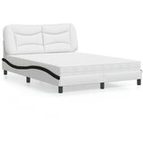 vidaXL Krevet s madracem bijeli i crni 140 x 190 cm od umjetne kože | shoptok.hr