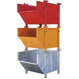 eurokraft pro Zaboj iz jeklene pločevine, prostornina 1 m³, brez preklopne lopute, rumeno oranžen | Shoptok.si