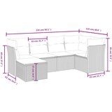  6-dijelni set vrtnih sofa s jastucima crni od poliratana | shoptok.hr