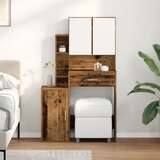 vidaXL Toaletni stol s ogledalom i LED svjetlima od starog drva | shoptok.hr