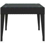  Bočni stolić crni 50 x 50 x 38 cm poliratan i kaljeno staklo | shoptok.hr