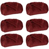  Pokrivači za bacanje 6 pcs Bordeaux Crvena 150 x 200 cm Runo | shoptok.hr