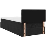 vidaXL Otomanski posteljni okvir z vzmetnico črn 90x190 cm žamet | Shoptok.si