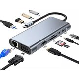  Adapter-konvertor TIP C na HDMI+VGA+4xUSB 3.0+SD/Micro SD+TIP C+AUDIO+RJ45 | ePonuda.com