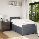 Box spring krevet s madracem tamnosivi 90x200 cm baršunasti | shoptok.hr