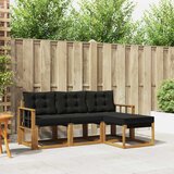  Set vanjskih sofa 4 kom. Prirodna i crna | shoptok.hr