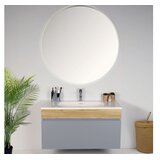 Hanah home Kupatilski ormarić sa umivaonikom i ogledalom (2 komada) Harmony Light Grey | Eponuda.com