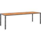 The Living Store Vrtna miza siva 250x100x75 cm poli ratan in trden akacijev les - Vrtna Miza, (21467731) Cene