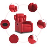  Naslanjač s funkcijo vstajanja rdeče umetno usnje | Shoptok.si
