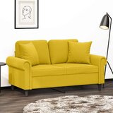  Dvosjed s ukrasnim jastucima žuti 120 cm baršunasti | shoptok.hr