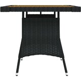 vidaXL Vrtni stol crni 70x70x72 cm poliratan i masivno bagremovo drvo | shoptok.hr
