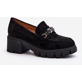 VINCEZA Black Loafers on Chunky Heel Eriella | shoptok.hr