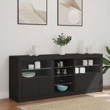  Komoda s LED svjetlima crna 162 x 37 x 67 cm | shoptok.hr