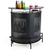 Timeless Tools Moderna polkrožna domača bar s praktično shrambo in jeklenim okvirjem, (5000353987) | Shoptok.si