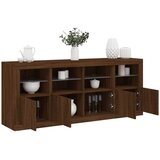  The Living Store Komoda z LED lučkami dimljen rjav hrast 163x37x67 cm - Komoda, (21448443) | Shoptok.si