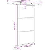  Klizna vrata s okovom 102x205 cm ESG staklo i aluminij | shoptok.hr