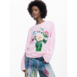Desigual Majica nebeško modra / travnato zelena / roza | Shoptok.si