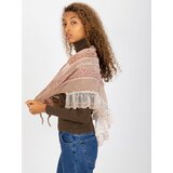 Fashion Hunters Women's beige scarf with a floral print | Shoptok.si