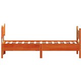  Okvir kreveta s uzglavljem voštano smeđi 100x200 cm od borovine | shoptok.hr