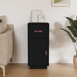 The Living Store Komoda črna 34x40x75 cm trdna borovina - Komoda, (21662805) | Shoptok.si