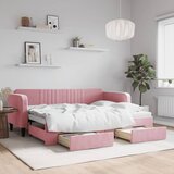  Dnevni krevet na razvlačenje ružičasti 80 x 200 cm baršunasti | shoptok.hr