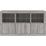 vidaXL Komoda z LED lučkami siva sonoma 123x37x67 cm | Shoptok.si
