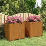 Maison Chic Cvetlično korito - Cvetlični Lonec z nogami 2 kosa zarjavelo 49x47x50 cm jeklo, (21790629) | Shoptok.si